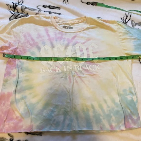 AC/DC Womans Tie-Dye CroppedT-Shirt size Xl - Picture 2 of 6